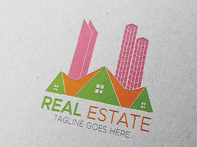 Real estate branding illustration logo vector