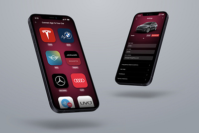 Connect Car + Settings android app application blur car charging clean design electric ev gradient ios iphone mobile ui ux