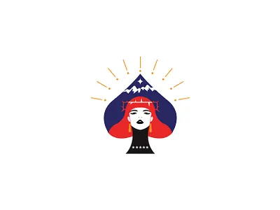 American Spades Woman Logo american beauty brand branding design face graphic design happy illustration lady logo love lucky mountain spades star vector woman