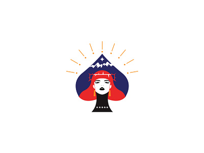 American Spades Woman Logo american beauty brand branding design face graphic design happy illustration lady logo love lucky mountain spades star vector woman