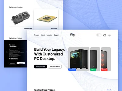 Gaming PC Website Exploration gaming graphic card hardware landing page pc processor ui website