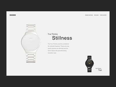 Rado True Thinline collection blog branding design fashion landing layout magazine minimalism rado typography ui watch watches web web layout web page zine