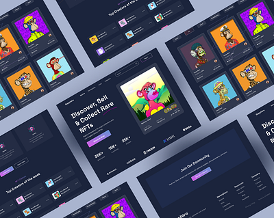 NFT Marketplace cryptocurrency figma design landing page nft landing page ui web design