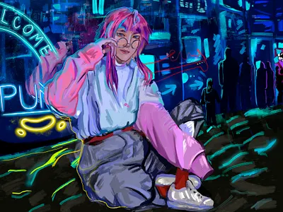 Neon Night art digital art graphic design illustration