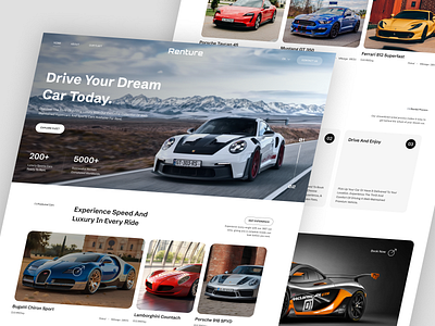 🚗 Renture – Luxury Car Rental Website UI ✨ autorental cardetails carrental carrentalui designinspiration dribbble luxurycars minimalui porsche renture sportscars ui uidesign uiux userexperience ux uxdesign webdesign websitedesign webui