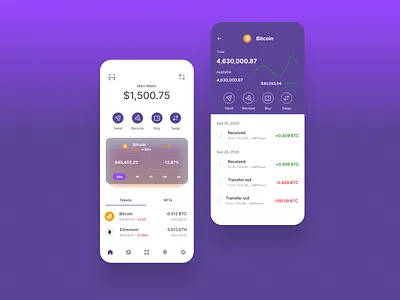 Crypto wallet application blockchain crypto crypto wallet cryptocurrency ios marketplace mobile mobile application. nft wallet