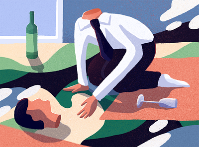 The Hangover colourful digital editorial illustrated illustration illustrator lifestyle pattern procreate retro texture