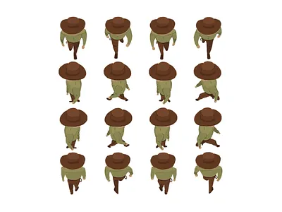 Indiana sprite breakdown 2d character 2d design animation character design design giulia crivez illustration vector art