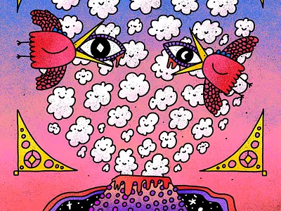 Cloud Face clouds doodle illustration nft nft artist procreate volcano