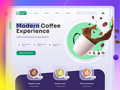 Modern Coffee Experience Local Coffee Shop ahmad arif zulfikar coffee coffeeshop green indonesia landing landingpage local mike page shop ui ui8 weekly weekly warm up weekly warm up weeklywarmup zulfikar