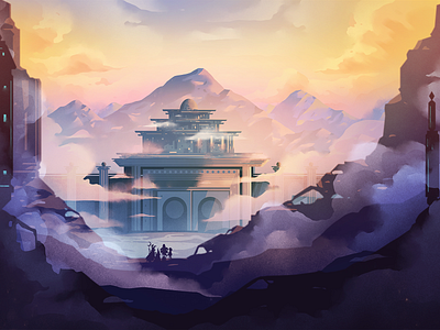 Arcane Temple animation dnd drawing dungeonsanddragons illustration landscape photoshop poster