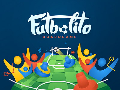 ♟️Futbolito Boardgame Key-art board game branding design futbolito boardgame graphic design illustration john nobrand kickstarter