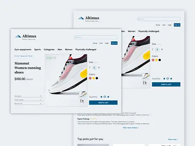 Altimus- Website product page design art and design color and shape designforhumanity elements interaction design product page ui ux web design whitespace