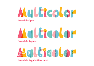 Farandole styles color font font fonts layers lettering mid century shapes