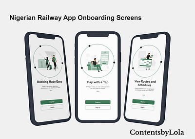 Nigerian Railway App - Onboarding Screens mobile app design onboarding railway subway train ui uidesign uiux