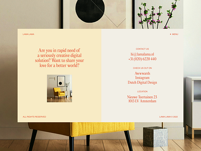 Yellow & Red Contact Page contact contact page design layout minimal red ui ux web design yellow