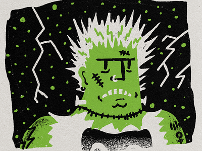 Gimmie gimmie shock treatment. editorial editorial illustration frankenstein halloween illustration punk science texture