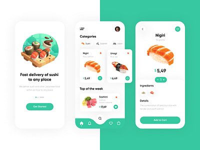 Fast Delivery Sushi - Mobile App Design app appdesign delivery design designcommunity designprocess designtrends food interfacedesign mobileapp mobileappdesign pizza sushi ui uidesign uiux uiuxdesign ux uxdesign visualdesign