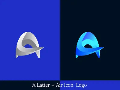 A Latter + Air Icon Logo app branding design graphic design latt latter logo vector