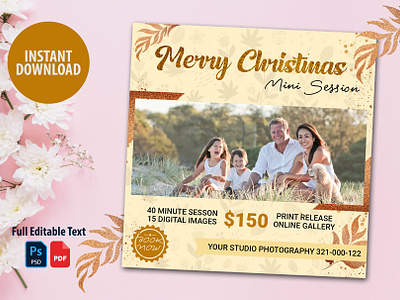 Christmas Mini Session Template christmas cards christmas mini session card christmas mini session template graphic design instagram marketing mini session card mini session template photography card photography template session marketing template xmas card xmas template