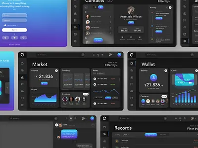Dashboard UX/UI design - Cryptocurrency Market branding crypto currency crypto dashboard dark dashboard dashboard design dask theme design graphic design html css illustration landing design landing page ux ui logo nft nft app design nft dashboard design ui ux web app design web design