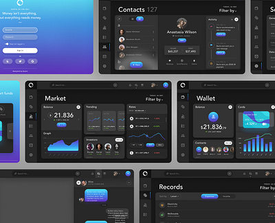 Dashboard UX/UI design - Cryptocurrency Market branding crypto currency crypto dashboard dark dashboard dashboard design dask theme design graphic design html css illustration landing design landing page ux ui logo nft nft app design nft dashboard design ui ux web app design web design