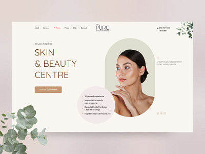 Skin & Beauty Centre beauty beautycentre branding centre concept creativity design designer figma homepage inspiration landingpage minimal minimalism promo skin ui ux webinspiration website