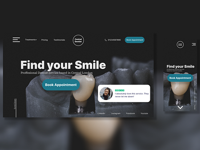 Central Dentist Homepage design graphic design logo typography ui web design