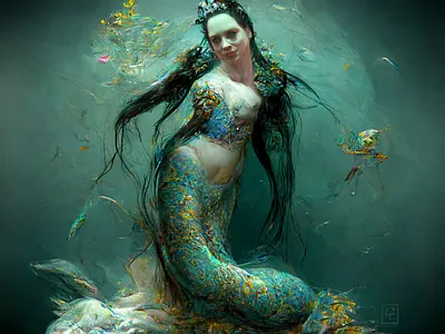 The Mermaid 3d character creation fantasy illustration