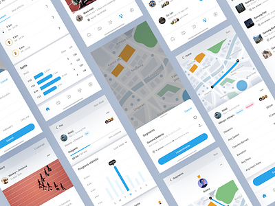 Xtramiles Sports Tracker - Mobile App 🏃🏻 app design cardio challenge design exercise fitness gym healthy mobile muscle run running sport sport tracker strava tracker ui ui design uiux workout