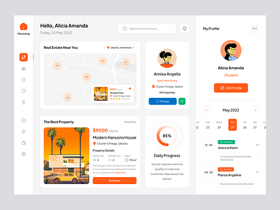 Houseng - Real Estate Dashboard Design dashboard dashboard design design design dashboard design dashboard real estate home rent house house rent illustration real estate real estate design rent rent house ui uidesign uiux uiuxdesign
