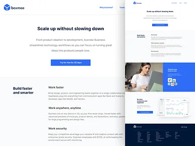 Landing Page boxmee 003 daily ui dailyui dailyui003 interface ui visual design