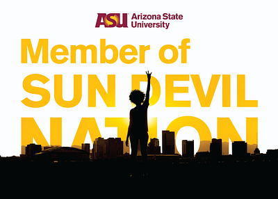 ASU Sun Devil postcard arizona art branding college composition design digital learning graphic design icon logo phoenix postcard typography university