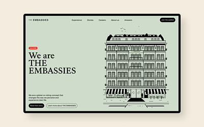 THE EMBASSIES design simple typography ui ux website