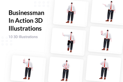 Businessman In Action 3d 3d character 3d illustration blender businessman cartoon character character