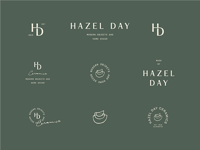 Hazel Day brand family branding custom type design identity illustration lockups logo monogram sub marks typography