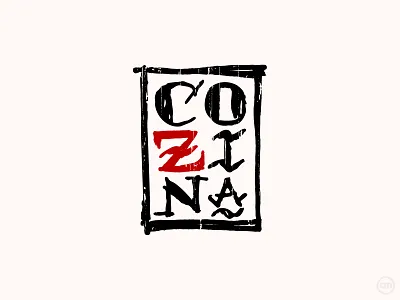 Cozina Mexican Restaurant – Logo Design branding drawn food hand drawn hand drawn logo handwritten logo logo design logofolio menu messy mexican mexican food mexican restaurant red rustic vector wood