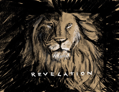 Book of Revelation Series Artwork chalk charcoal church lion