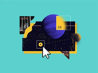 Marketing Tips Article collage editorial illustration marketing space tech technology texture