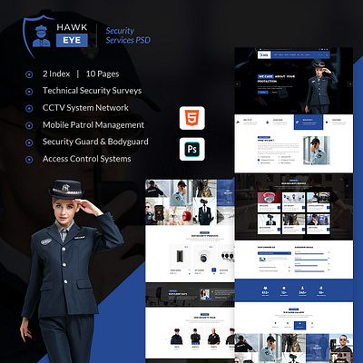 Hawkeye - Security Service PSD Template