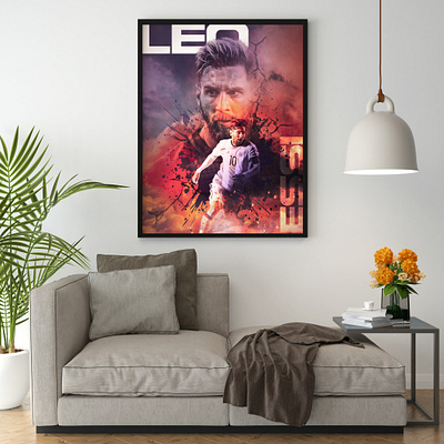 Sports Poster | Banner art ball banner digital art edit football game gaming illustration leo light messi neon photoshop photoshop edit poster soccer sport sports wall design