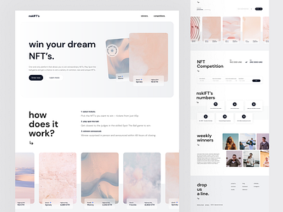 nskIFT's - NFT Lottery Website Landing page design landing minimal nft saas ui ux website
