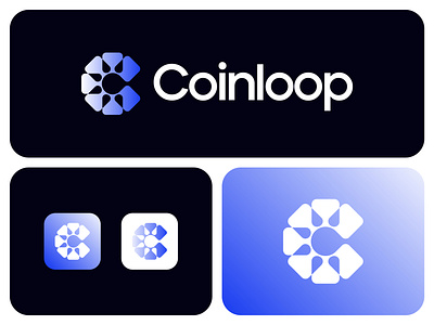 Coinloop Logo abstract logo app brand identity branding c logo coin logo design designer geometric graphic design icon logo loop modern logo monogram saas