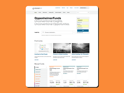 OppenheimerFunds app branding design fintech logo research ui ux visual design