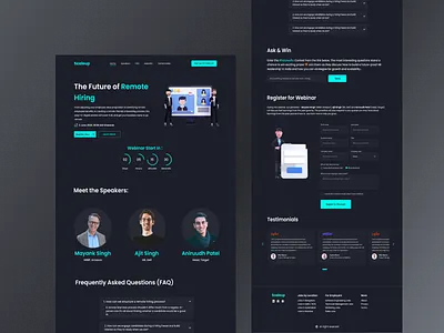 Webinar Landing Page Design app branding darktheme design designing designworks desktop illustration illustrator landing landingpage logo music screen theme ui uidesign ux vector works