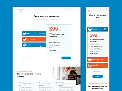 CD One :: Choose Your Plan choose a plan desktop faqs laundry mobile order plan pricing process responsive steps subscription web app