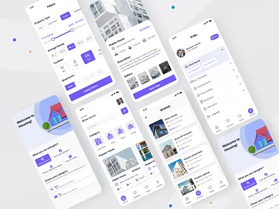 Real Estate - Mobile App apartment booking app building crm home home rental hotel minimalist mobile app property real estate agency rent rental app restaurant app social app ui uidesign ux ux design