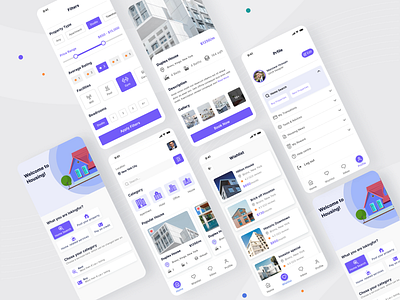 Real Estate - Mobile App apartment booking app building crm home home rental hotel minimalist mobile app property real estate agency rent rental app restaurant app social app ui uidesign ux ux design