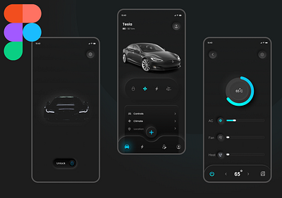 Dark UI/ Neumorphism Tesla App design 3d animation app appdesigning branding design graphic design illustration logo motion graphics ui uiux ux uxdesign