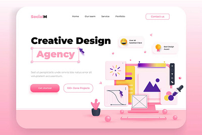 Free Landing Page Template - Design Agency app design home home page homepage landing landing page landingpage site uidesign uiux userinterface ux design uxui web design web page web site webdesign webpage website